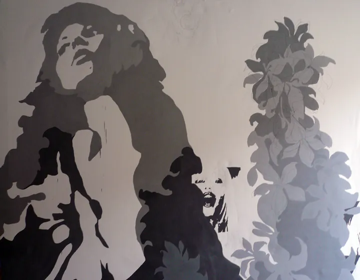 Version of the painting in grey tones